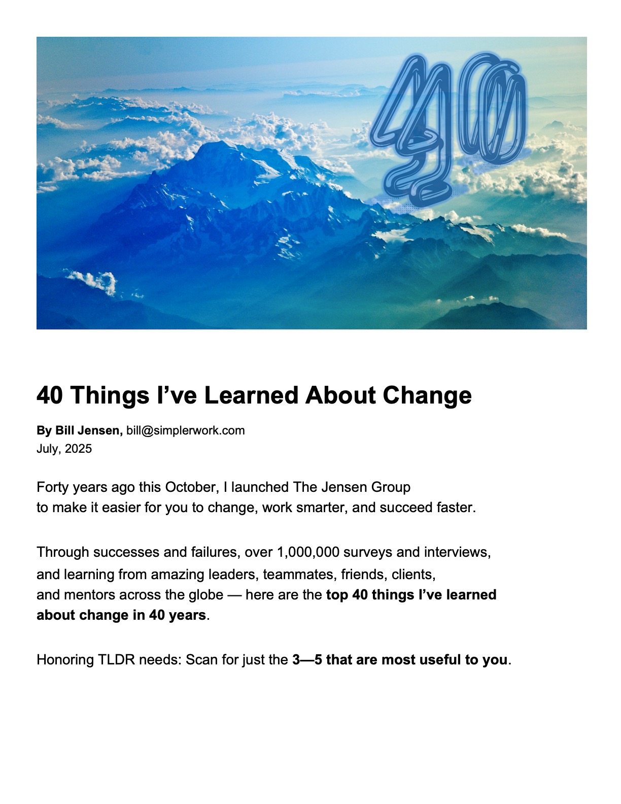 40 Things I've Learned About Change