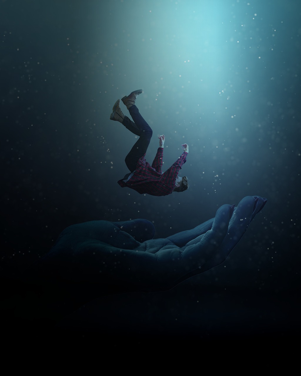 Man falling in water