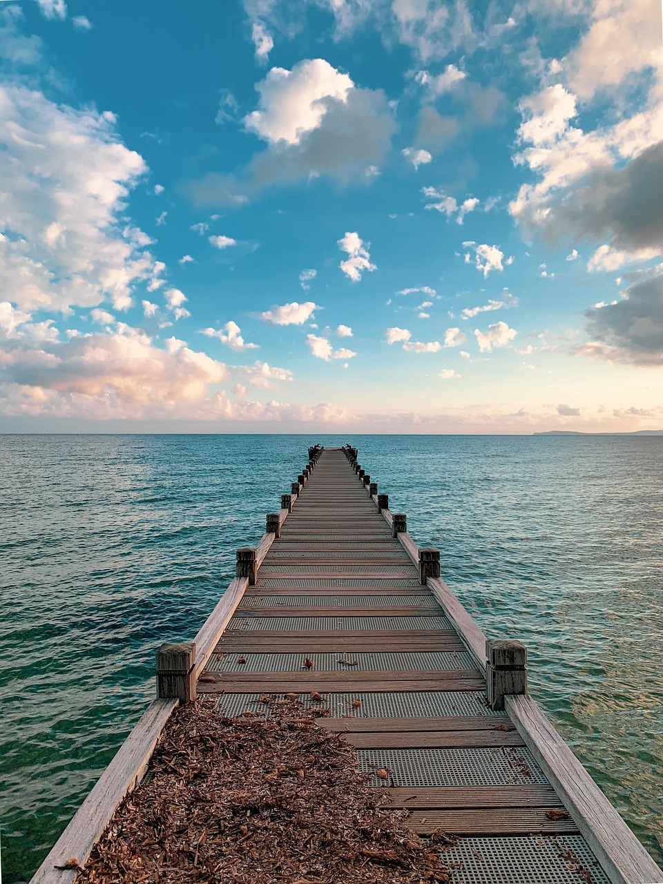 Long pier in ocean